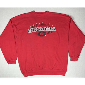 Vintage Logo 7 Red Georgia Bulldogs Sweatshirt Rare Sz 3XL Red 90s Football USA